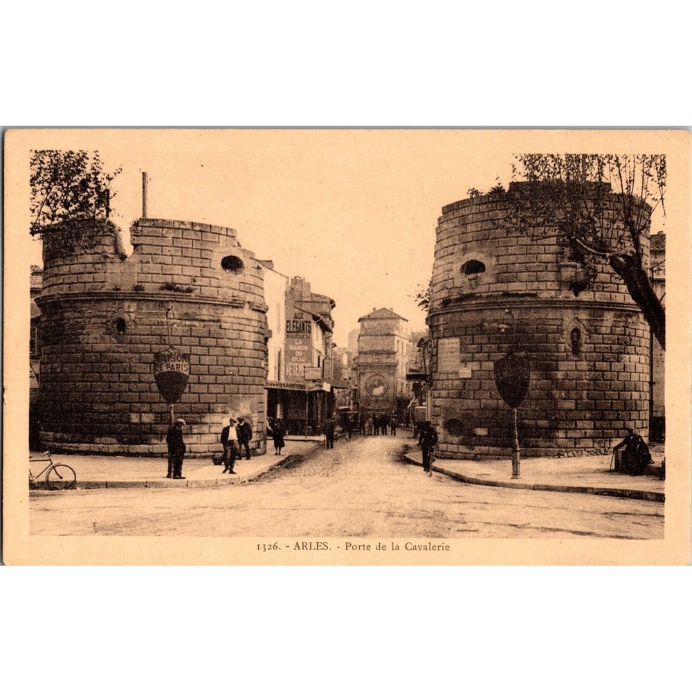 Vintage Arles Porte de la Cavalerie Sepia Postcard France